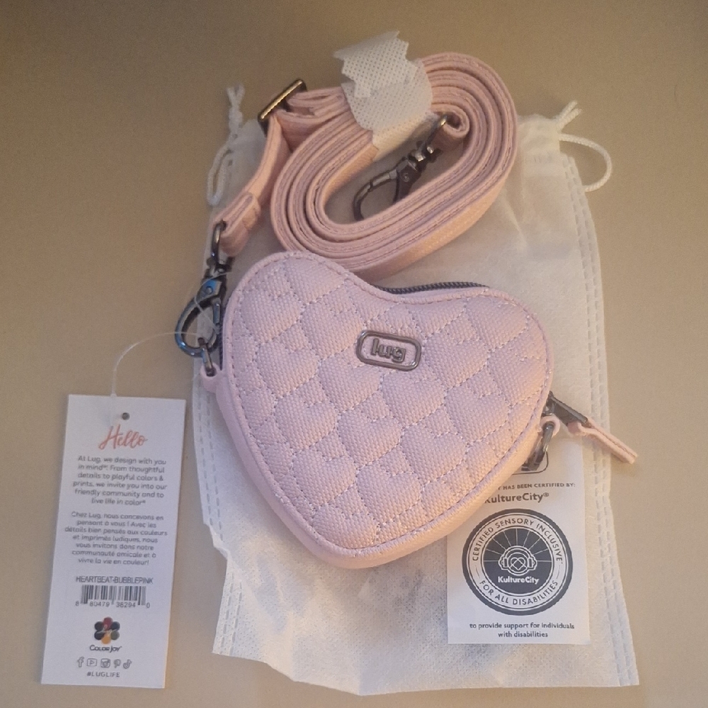 Lug Quilted Heart Mini Bag in Light Pink